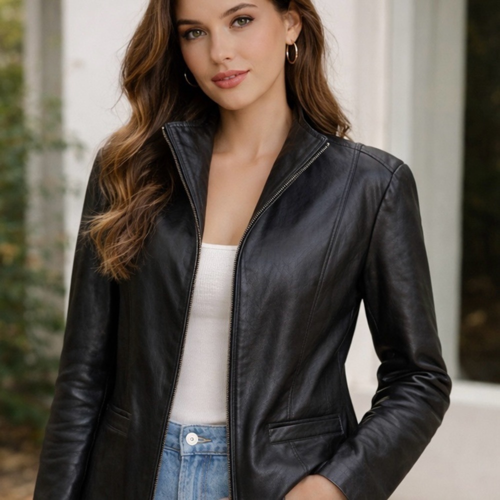 Vintage RC Comstock Leather Jacket size Medium Black